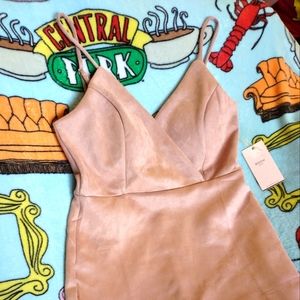 Blush pink suede dress